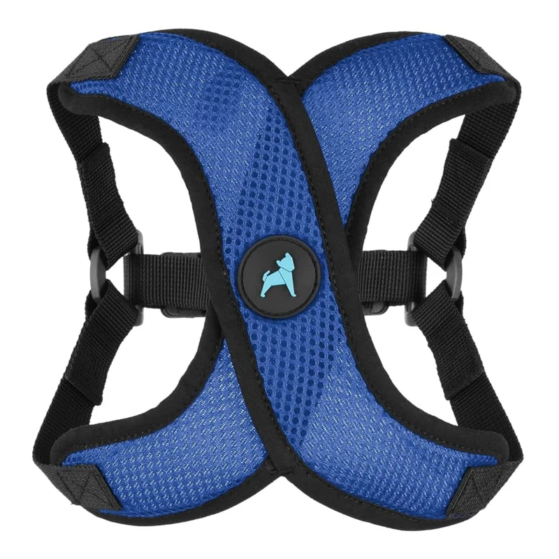 Gooby Comfort X Harnais à enfiler Lite pour chien — Sans étranglement ni évasion — Mesh léger et respirant — Pour petits chiens — Boucle rapide et D-rings en métal — Bleu, Petite taille
