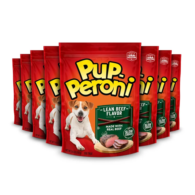 Friandises Pup-Peroni au Boeuf Maigre — 90% Fat Free, Boeuf Réel, Lot de 8 x 5,6 oz