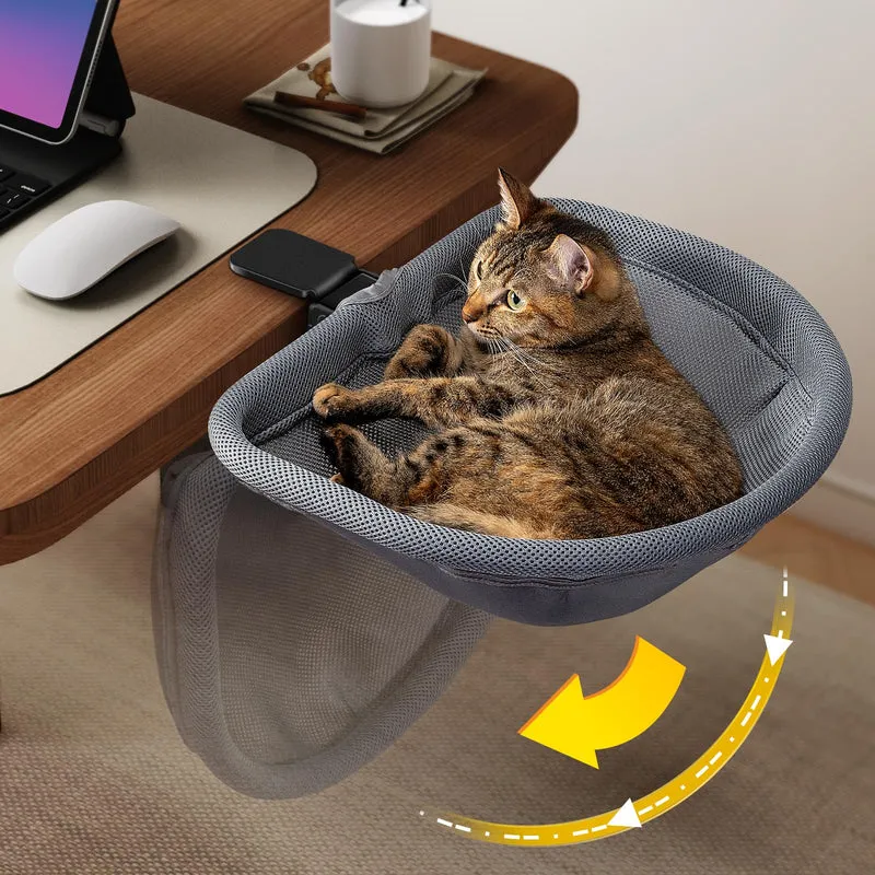 JUNSPOW Lit de Bureau pour Chat – Pliage en un clic, Design creux et Gain d’Espace jusqu’à 40 livres
