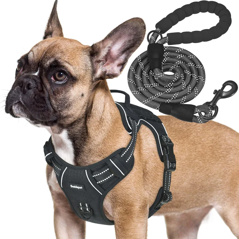 Beebiepet Harnais Tactique Heavy Duty – Chiens Moyens, Pas de Tirage, Réglable, Molle, Laisse Incluse