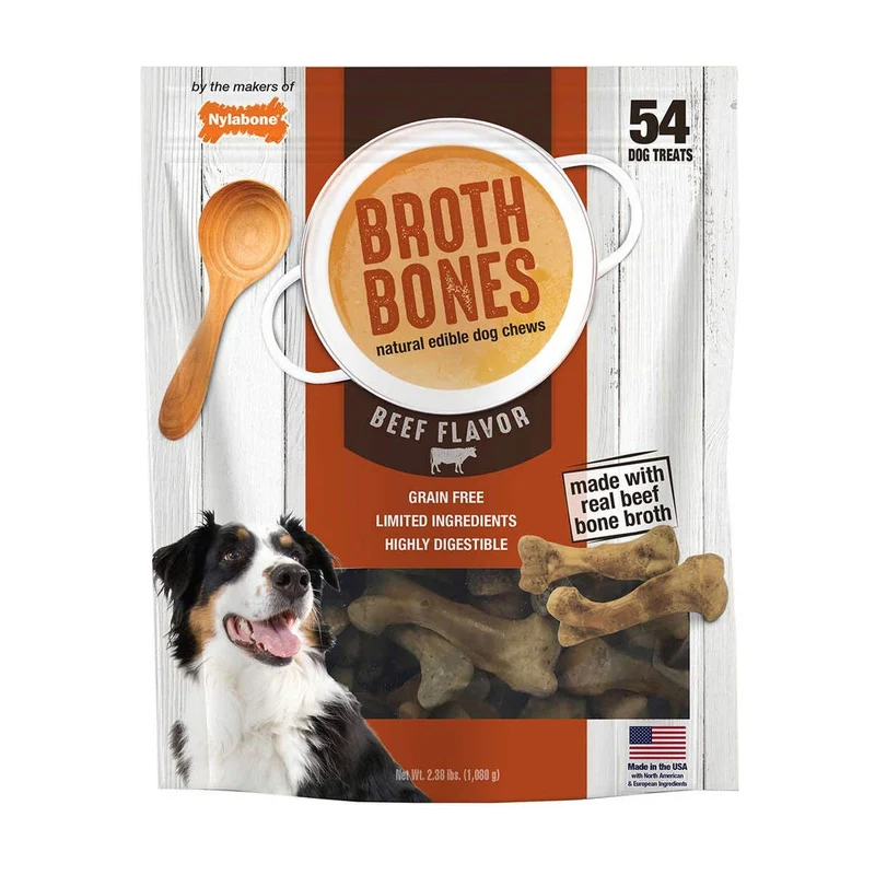 Nylabone Friandises Bouillon de Boeuf pour Chiens – 54 Unités (2,38 lb)