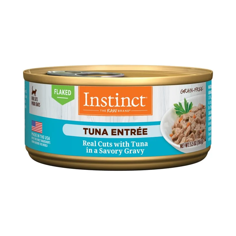 Instinct Flaked Entrée – Pâtée humide pour chat au thon, 5,5 oz, lot de 12