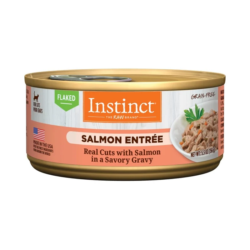 Instinct Entrée en conserve humide au saumon – Saumon en flocons, 156 g, paquet de 12
