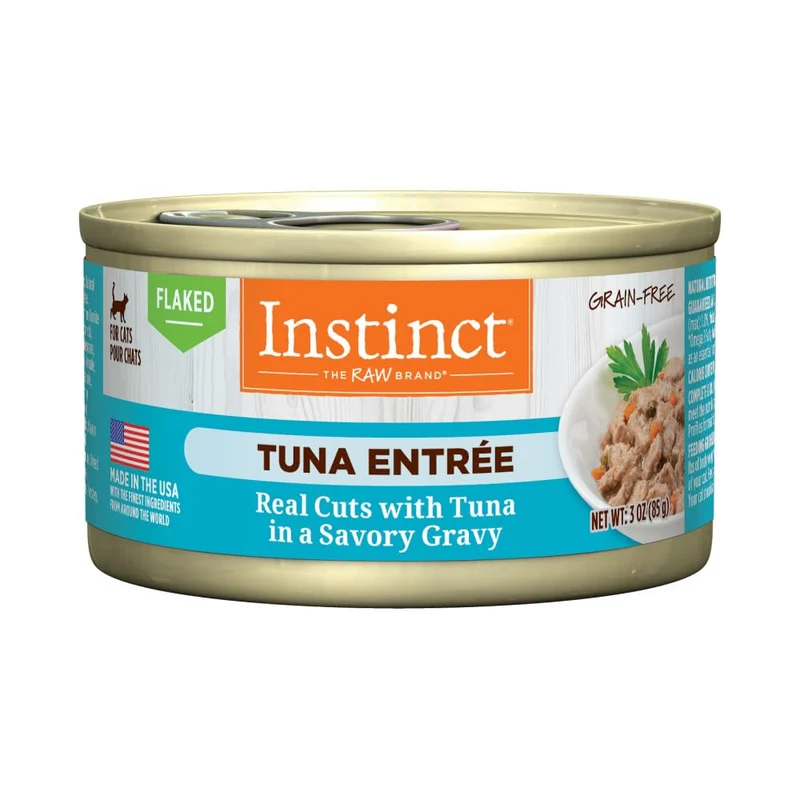 Instinct Flaked Entrée Chat Thon – Pâtée humide en conserve, lot de 24