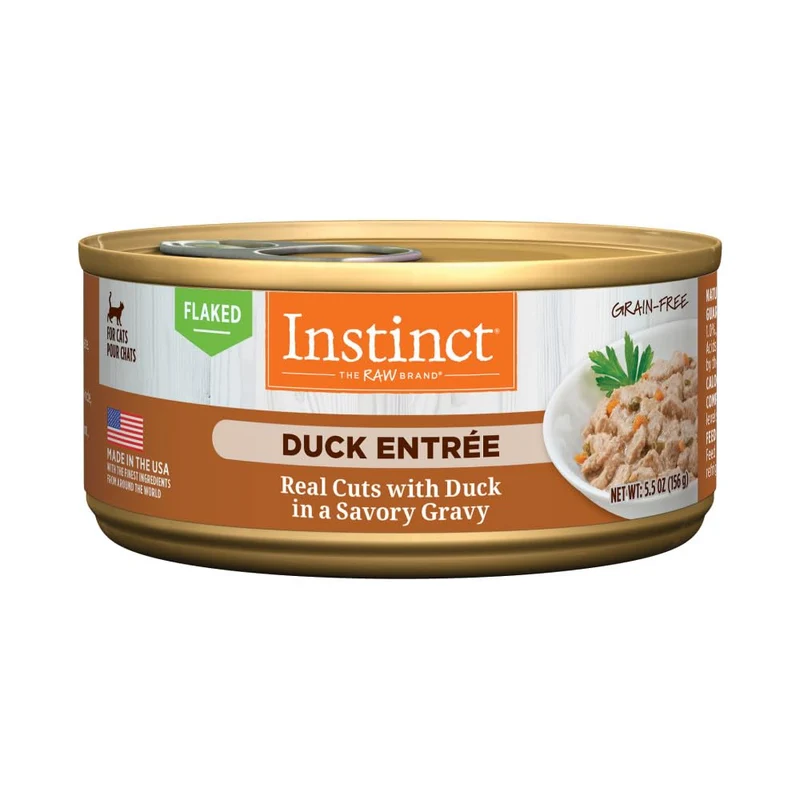 Instinct Flaked Entrée Humide pour Chat – Canard, Lot de 12 boîtes de 5,5 oz