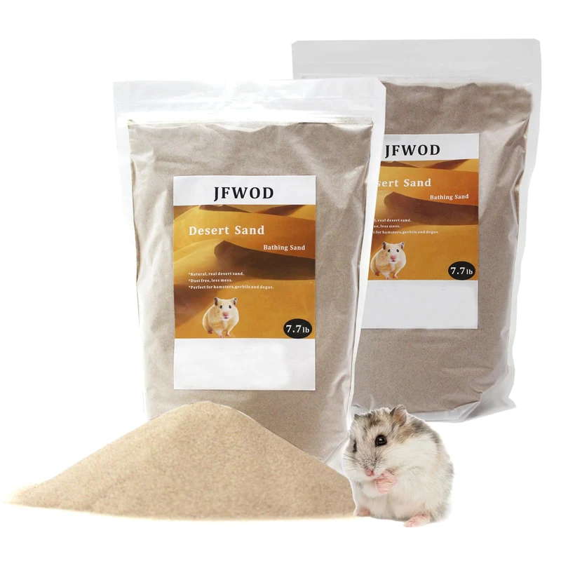 JFWOD Sable de Bain Hamster – Sable Désert Sans Poussière, Beige, 15,4 lb