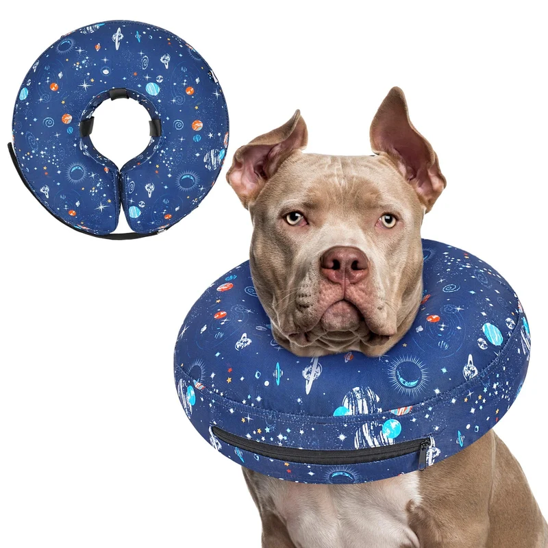 Supet Collier Beignet Gonflable – Cône de Récupération pour Chiens après Chirurgie
