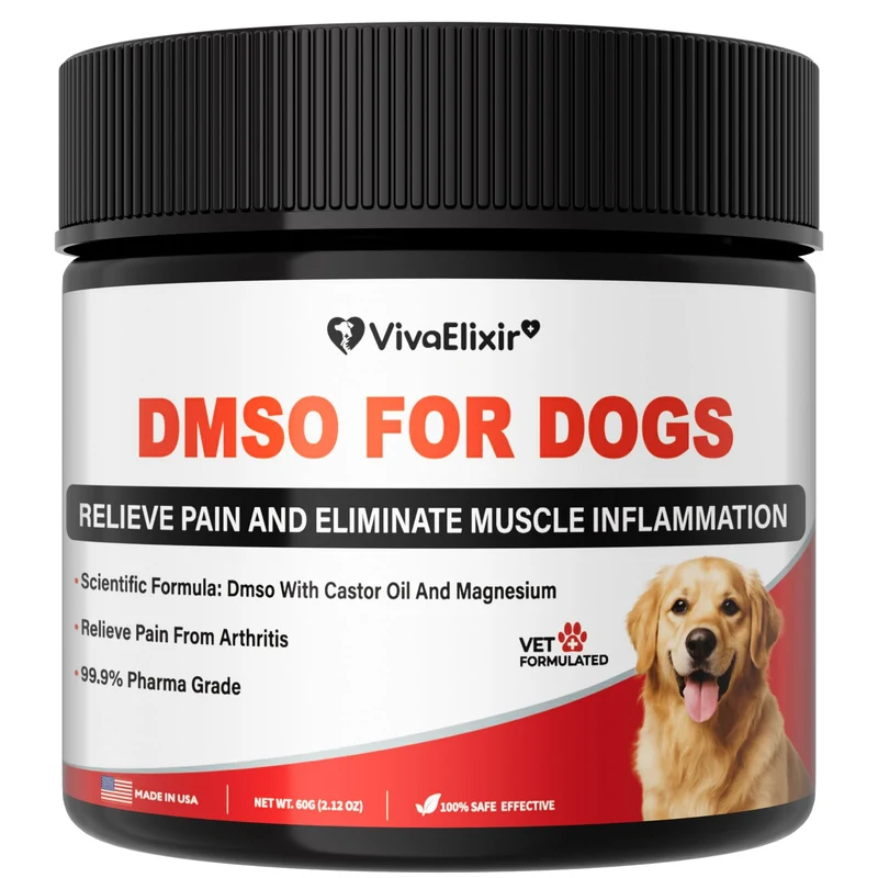 VivaElixir Baume naturel pour chien – DMSO, magnésium et huile de ricin, soutien mobilité – 60 g