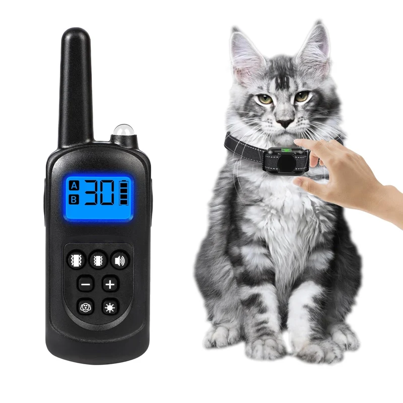 Brapezie Collier de Dressage pour Chat Sans Choc – Télécommande 2000 ft, 3 Modes, Étanche IPX7