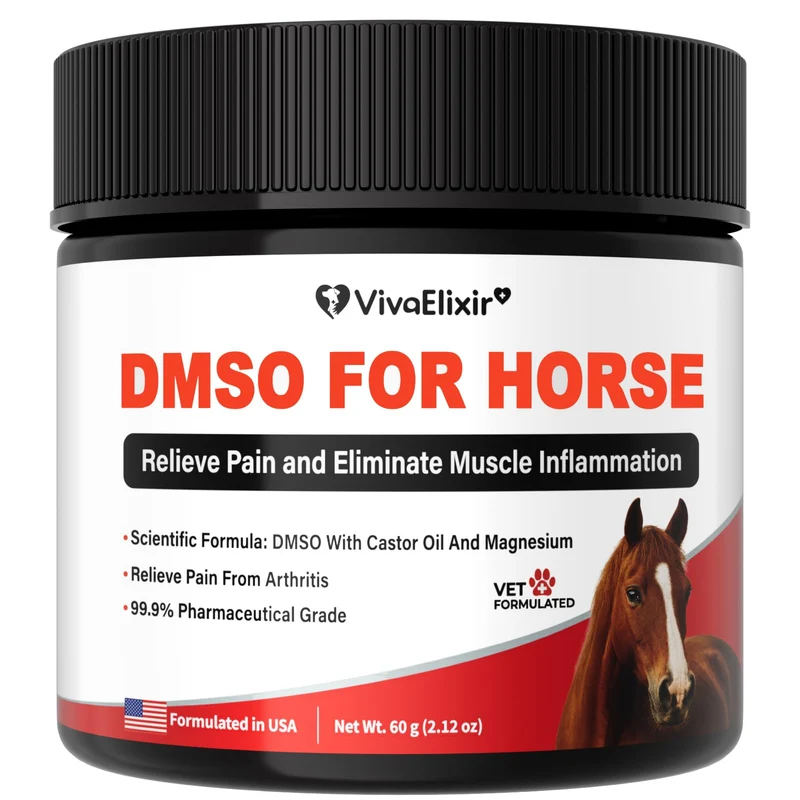 VivaElixir Liniment Gel DMSO pour Chevaux | Gel vétérinaire DMSO médical | Magnésium et huile de ricin | 60 g