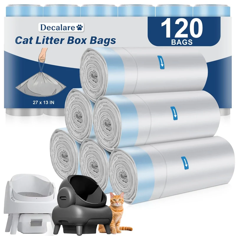 Decalare: 120 Sacs Litière Compatibles NeakM1 & Petpiv – Ouverture Haut, 27 x 13 po