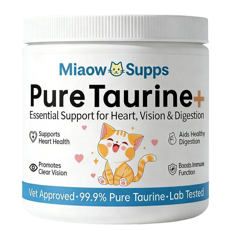 Ksjue Miaow Supps Taurine pour Chats — Santé du Cœur, Vision et Vitalité, 200 g