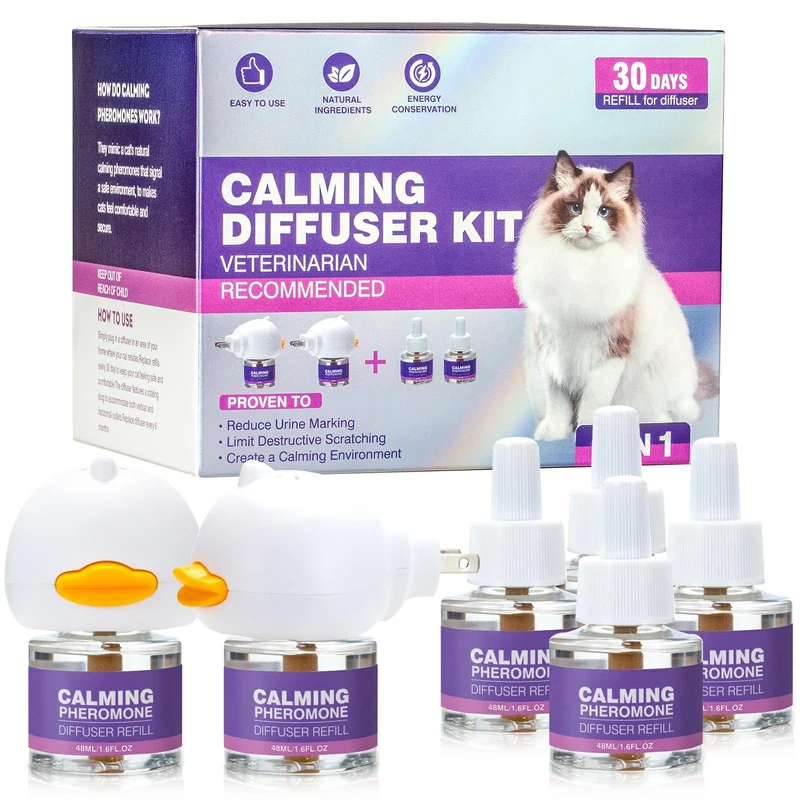 Diffuseur calmant Tcllka pour chats — apaise l’anxiété et le stress (convient à tous les chats)