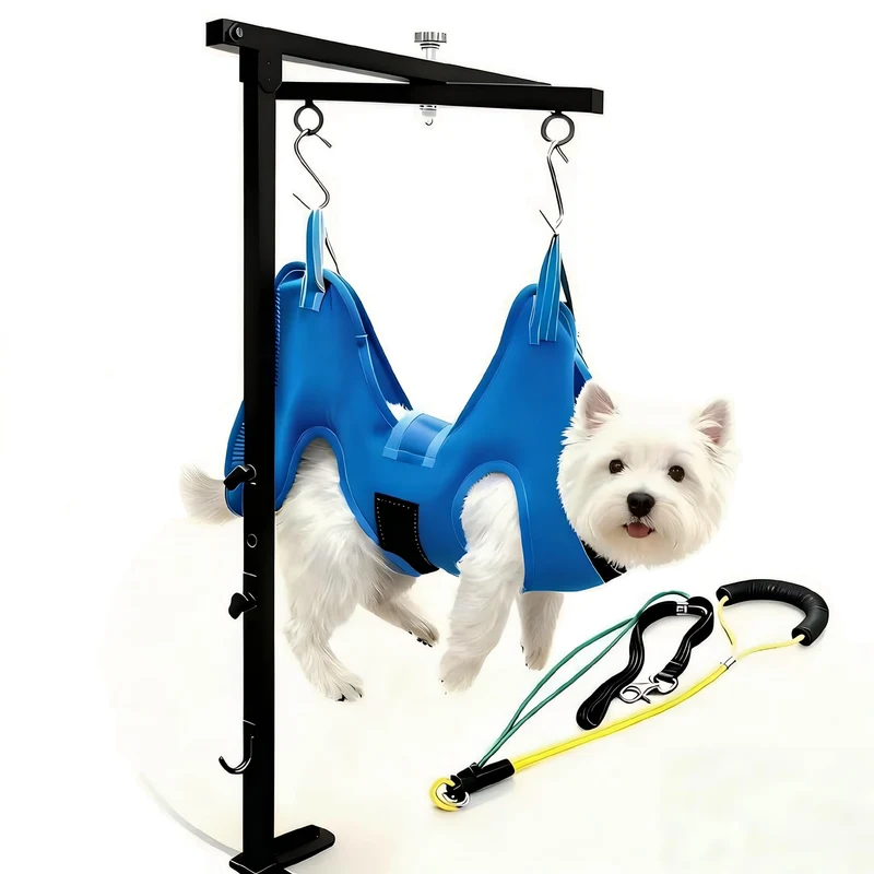Mluyeri Bras de Grooming pour Chiens — Hamac Rotatif et Hauteur Réglable