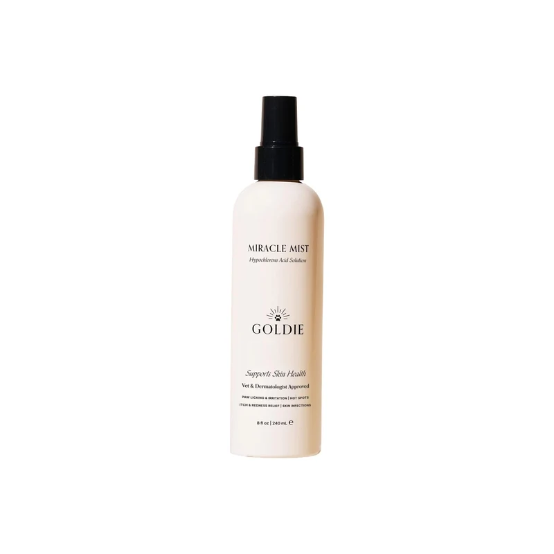 Goldie Dog Essentials Miracle Mist – pulvérisation HOCl pour chiens, soin zones irritées et démangeaisons, 8 onces