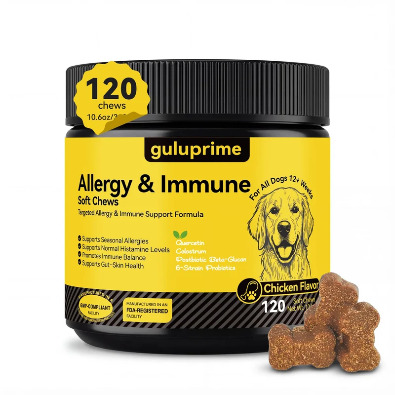 Guluprime – Friandises molles anti-allergie pour chiens | Soutien saisonnier et immunité