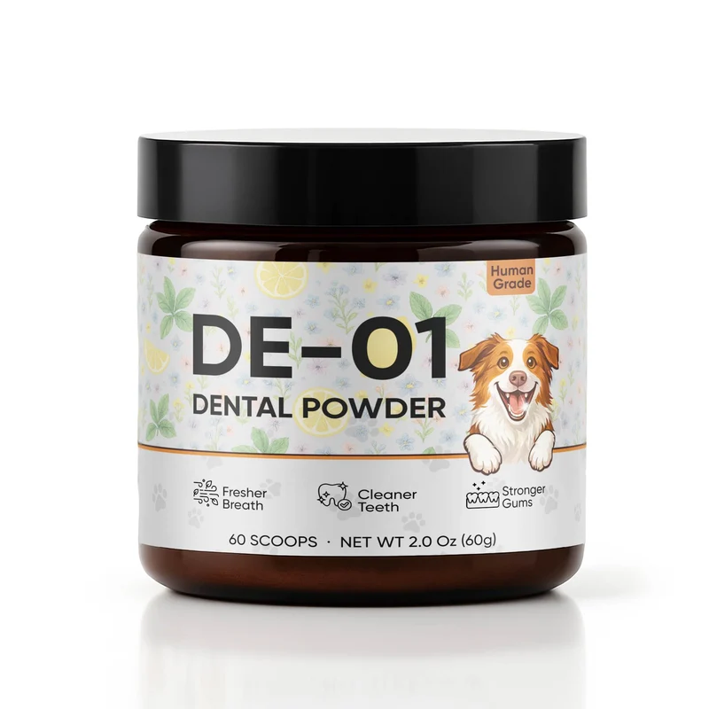 KBKTWOLT Poudre Dentaire DE-01 pour Chien – Réduction Plaque & Tartre, Haleine Fraîche – 2 oz