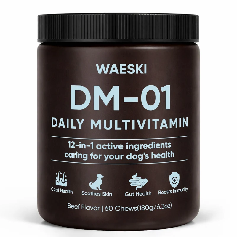 WAESKI DM-01 Multivitamine Quotidienne pour Chien – 60 Gommes – Peau, Articulations, Digestion et Immunité