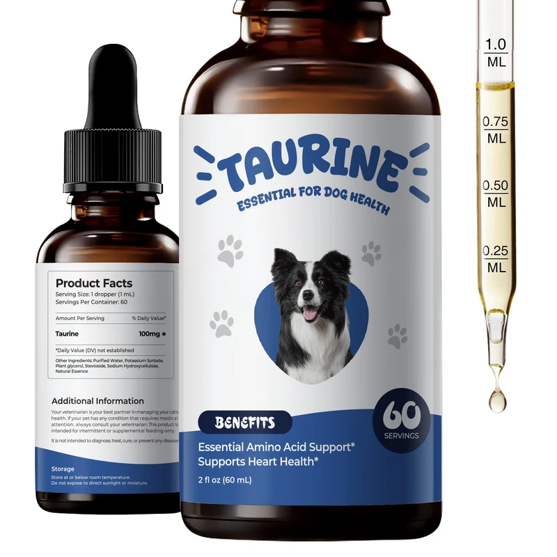BrightBarki Taurine pour Chiens – Gouttes Liquides pour Cœur et Muscles