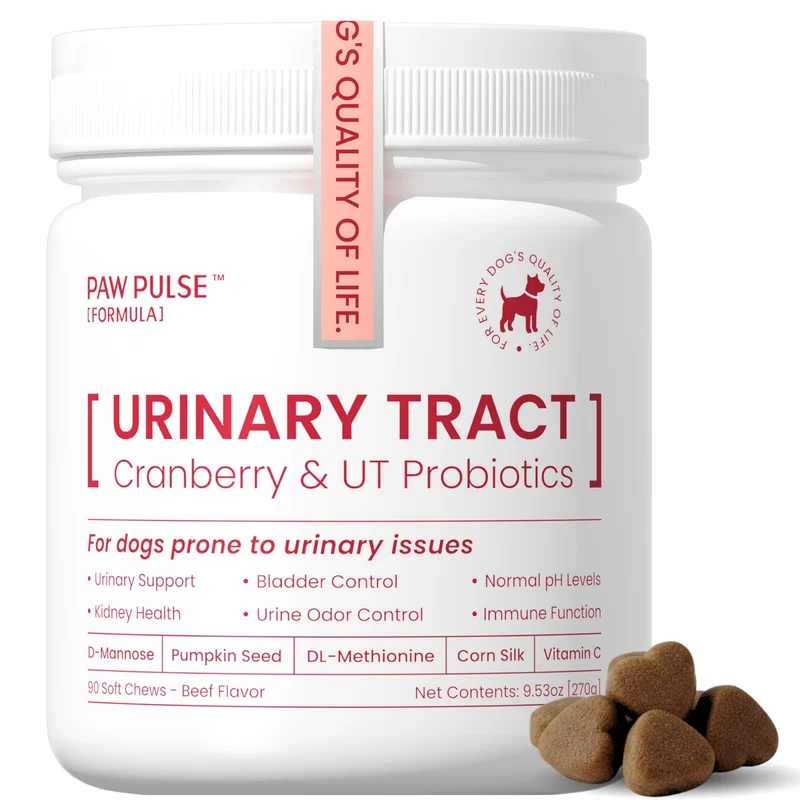 PAWPULSE FORMULA - Cranberry pour chiens | Santé urinaire et probiotiques | 90 friandises