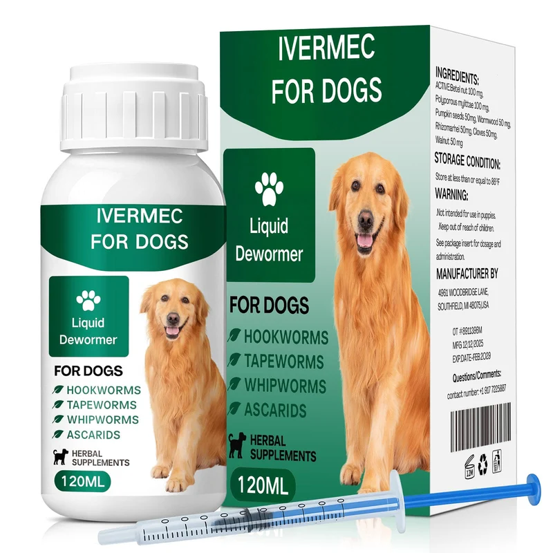 Unikuche Vermifuge Liquide pour Chiens – Spectre Large Contre les Vers