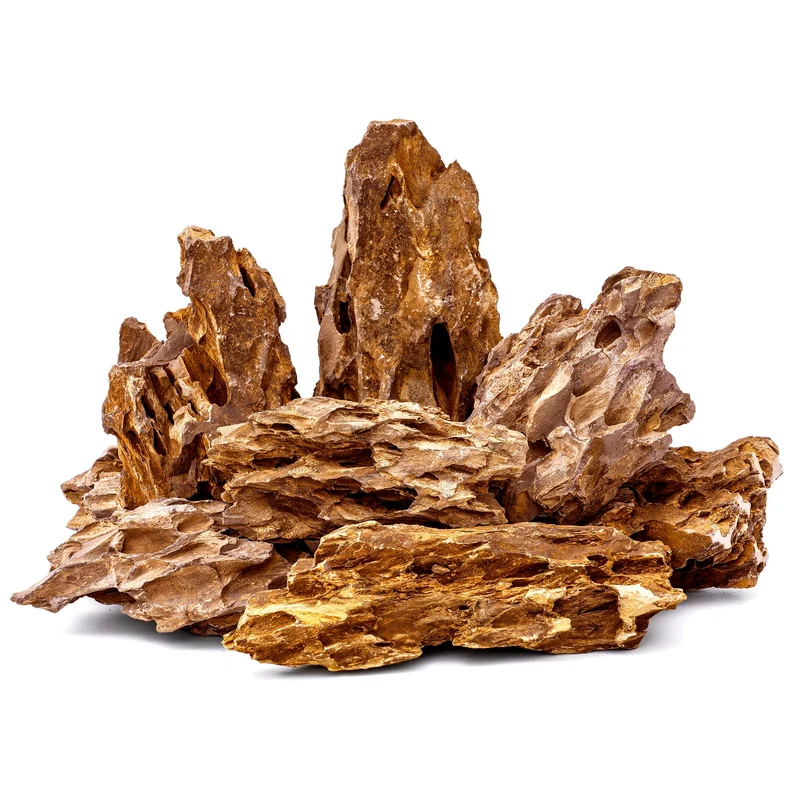 FISCAPE Pierres Dragon Naturelles – Ensemble de 6 gros rochers pour aquariums et terrariums