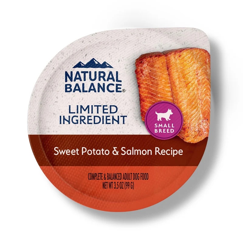 Natural Balance Aliments Humides à Ingrédients Limités pour Petits Chiens — Saumon & Patate Douce, 3,5 onces, Lot de 12