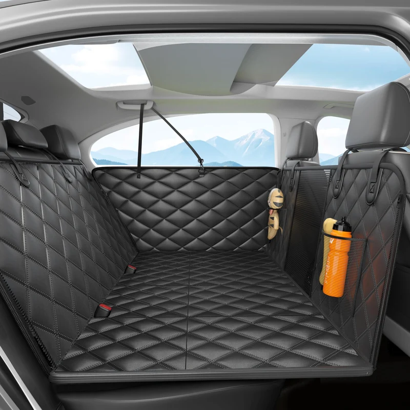 Lufebut — Couvre-siège pour chien arrière avec base rigide, étanche et antidérapante (Noir) – Protection jusqu’à 400 lb