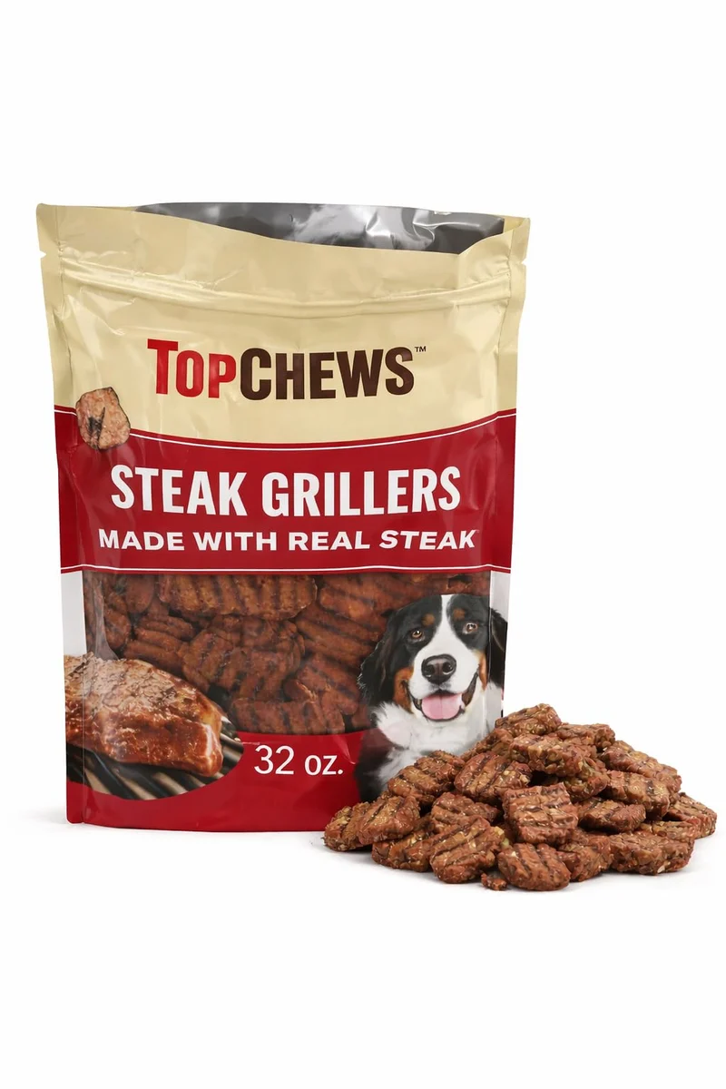 Top Chews Steak Grillers pour chiens – 32 oz, boeuf reel premier-ingredient, sans aromes ni conservateurs artificiels