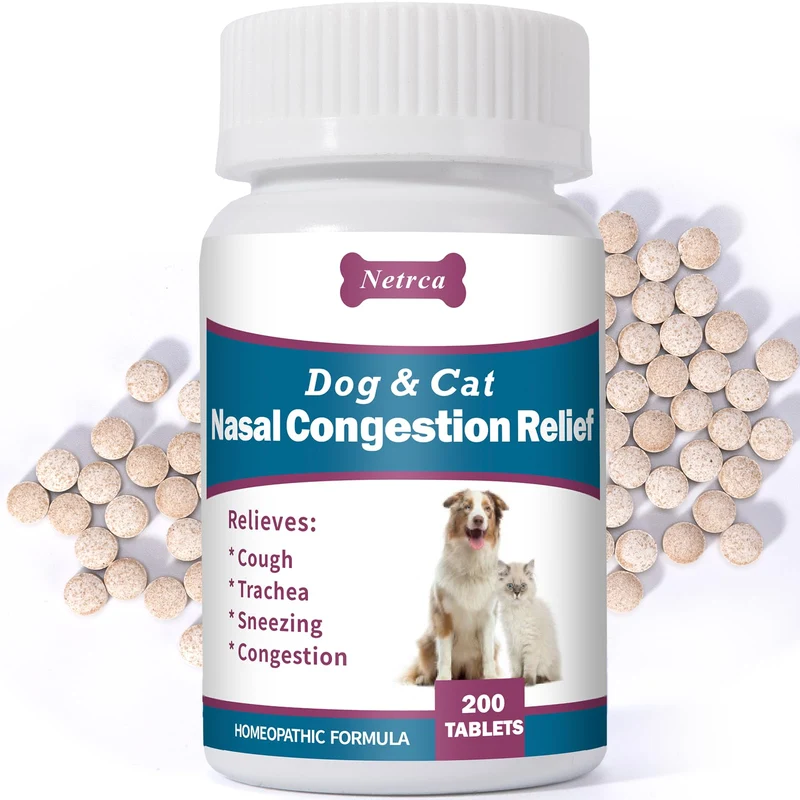 Netrca – Soulagement de la Congestion Nasale pour Chiens et Chats | Comprimés faciles à administrer (200 comprimés)
