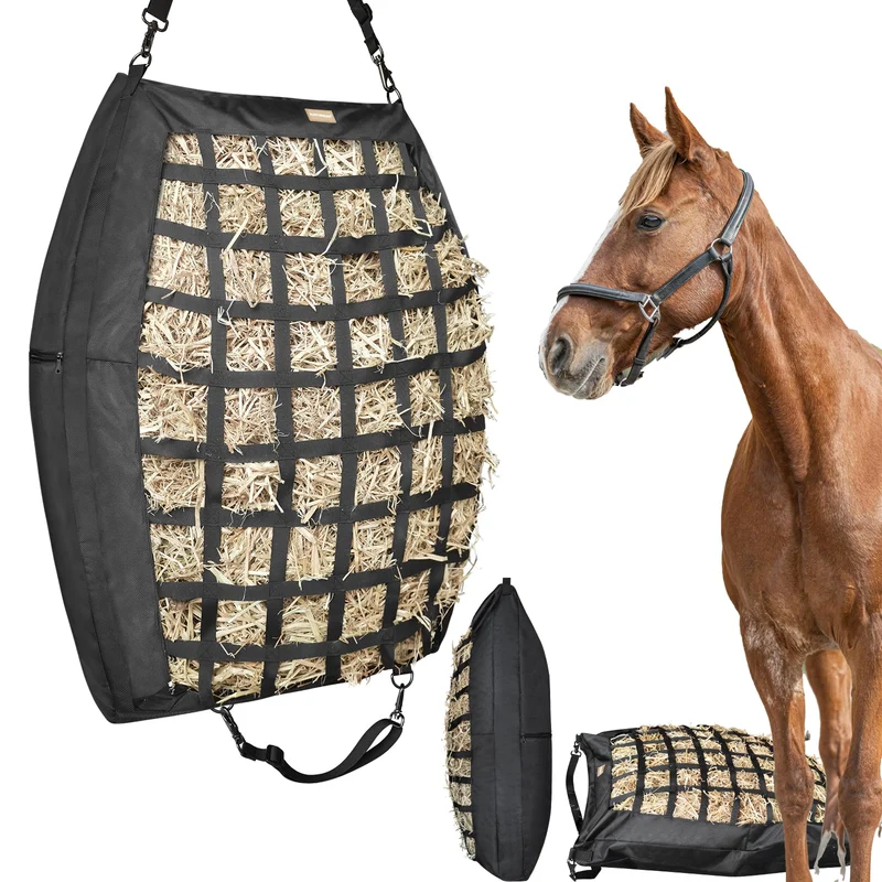 HAYSRMAN Sacs à foin pour chevaux – alimentation lente, Oxford 1680D, ouverture large et fixation réglable