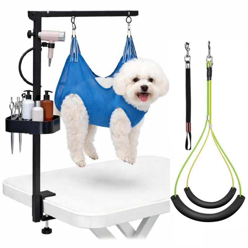 Ranwin bras-grooming pour chien – hauteur réglable 26-40 po, hamac, clamp et supports de cuisses