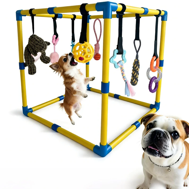 Pwvivjoi Gym d'Éveil pour Chiots – Jouets suspendus amovibles pour stimulation et exercice