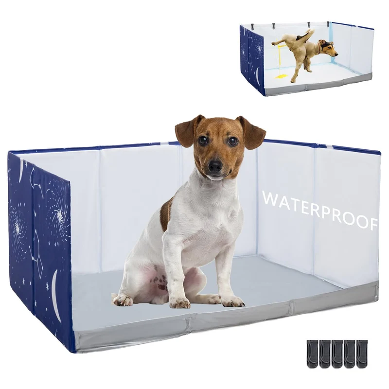 Boîte de litière chien – murs hauts, sans montage | Bencacawinstyle Bleu Étoile