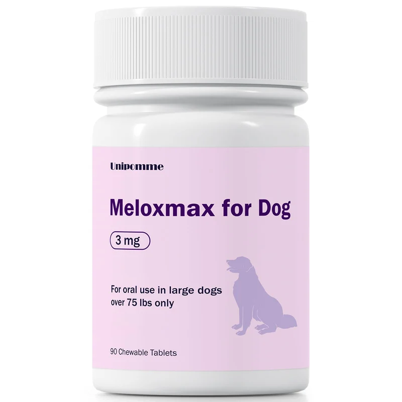 Unipomme Meloxmax – Soulagement de la douleur et soutien articulaire pour grands chiens (3 mg, 90 comprimés)