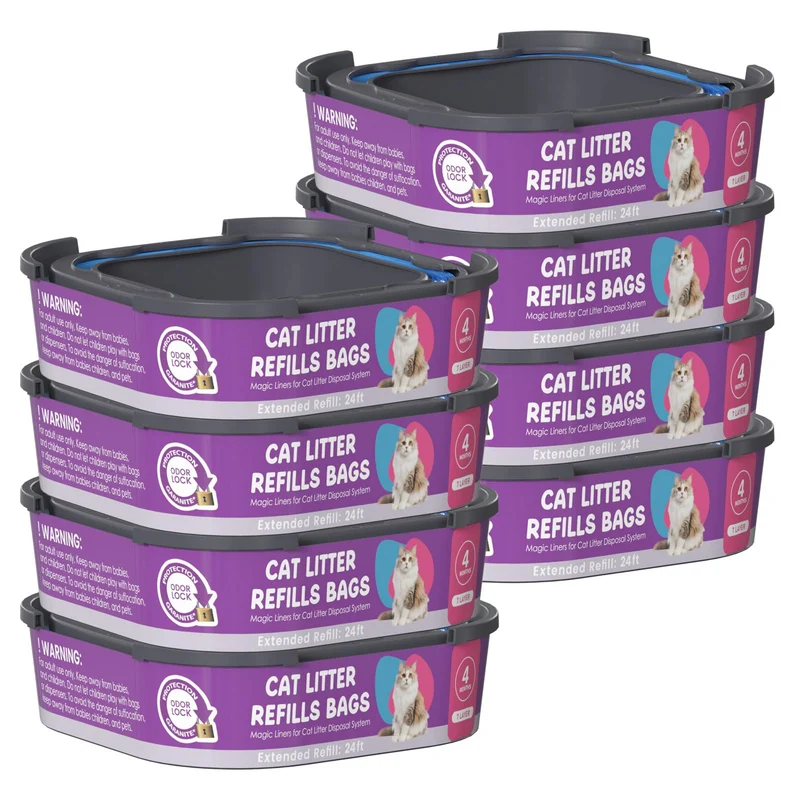 Lisyee – Cartouches Sacs Litière Cat Genie (Standard/Plus/XL/XL+) – Lot de 8