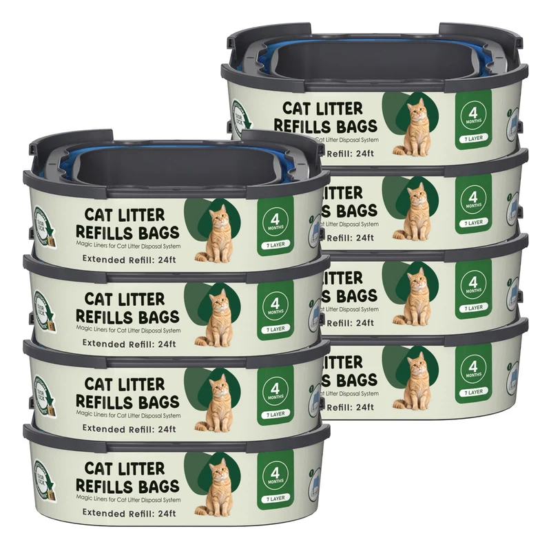Fununcat Sacs de Recharge pour Cat Genie – Standard/Plus/XL+ et XL Pail – Lot de 8