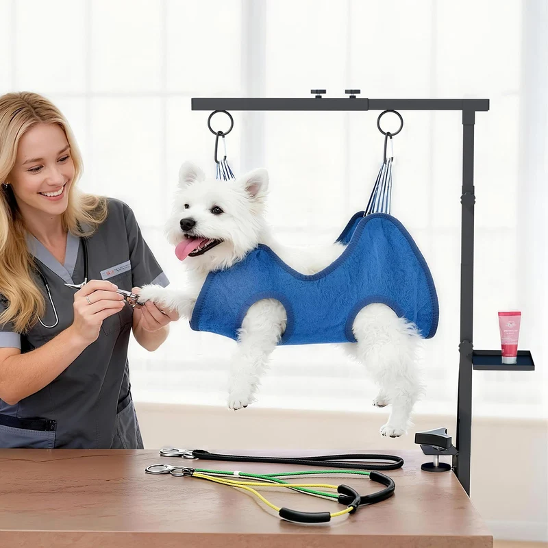 Table de toilettage Lazaluking pour chien avec bras et pince – Hauteur ajustable 33–43 pouces