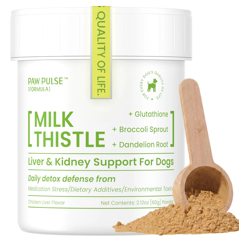 PAWPULSE FORMULA – Lait de chardon-marie pour chiens | Soutien foie et reins, glutathion