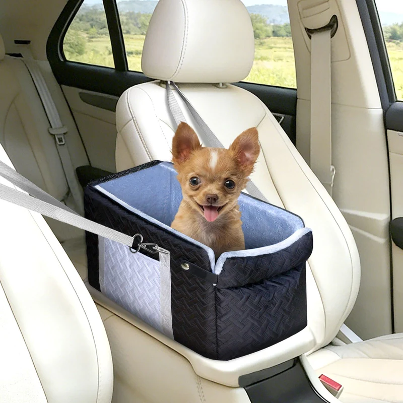 ACMEME Siège-auto pour petits chiens et chats — Booster sur console centrale avec filet de sécurité
