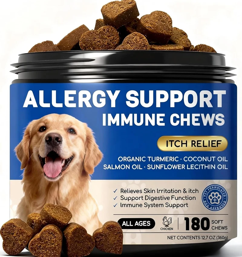 Furry Armor – Bouchées Anti-Démangeaisons pour Chien | Soulagement et Santé de la Peau – 180 Bouchées