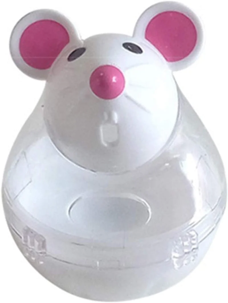 Juroicessry Souris Interactive Beige pour Chat — Jouet Distributeur de Friandises pour Chat d'Intérieur