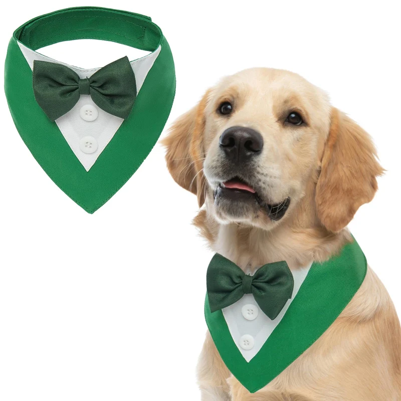 FUAMEY Smoking pour chien Saint-Patrick Vert XL – Costume formel chien, Nœud papillon réglable
