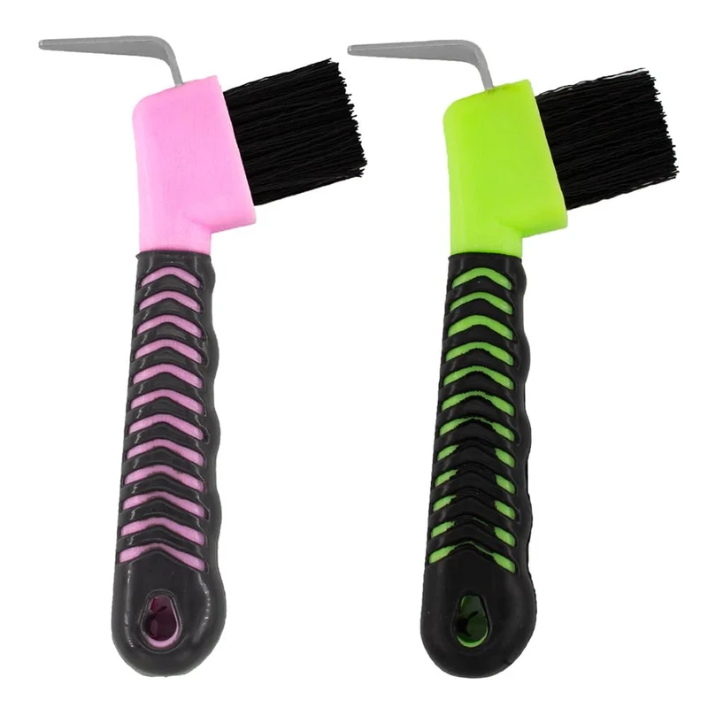 Kurshow - Brosse Sabot cheval à poils durs, poignée caoutchouc souple, portable (2 pièces, couleur aléatoire) | KURSHOW