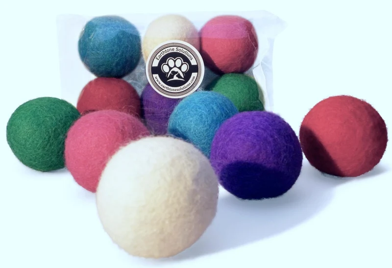 Earthtone Solutions – Balles en laine pour chats : assortiment coloré et silencieux (4 cm)