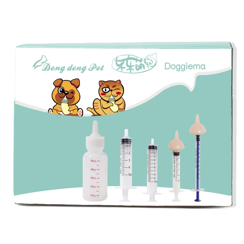 Doggiema Tétines et Séringues d'Alimentation – Kit Nourrissage Chiots et Chatons (2 pièces)