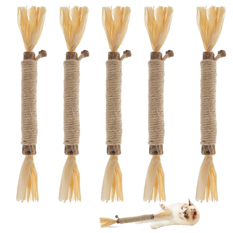RELONGGI – 5 Bâtons Silvervine pour Chats | Mâcher Naturel et Stimulation