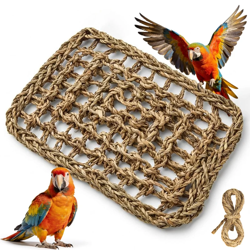 MAQIHAN Tapis d’algues Seagrass pour Oiseaux – Jeux, Forage et Grimpe