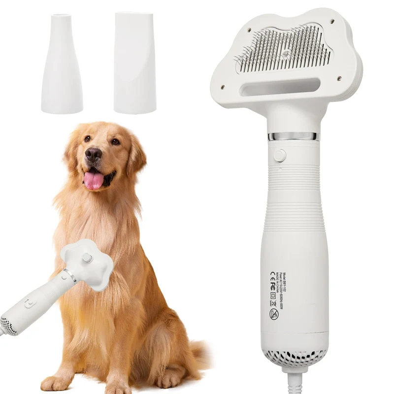 POPET Sèche-poil Pro 3-en-1 pour chiens et chats – Séchage rapide, Démêlage et Coiffage