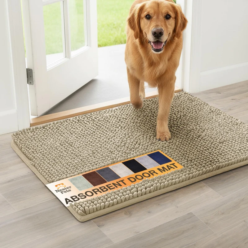 Neater Pet Brands Muddy Paws Tapis de Porte pour Chiens 36x24 pouces – Ultra-Absorbant, Séchage Rapide, Antidérapant, Lavable